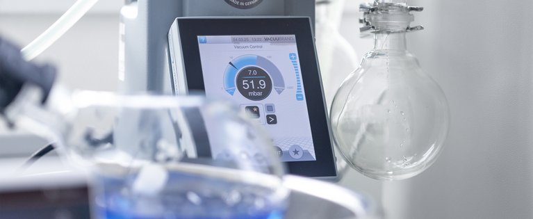 PC 3001 VARIO select chemistry diaphragm vacuum pump used on a rotary evaporator